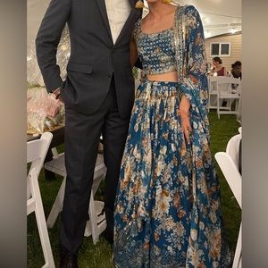 Blue Lehenga. Worn once. Amazing condition.